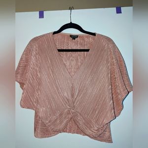 Crop dolman sleeve pleated top
